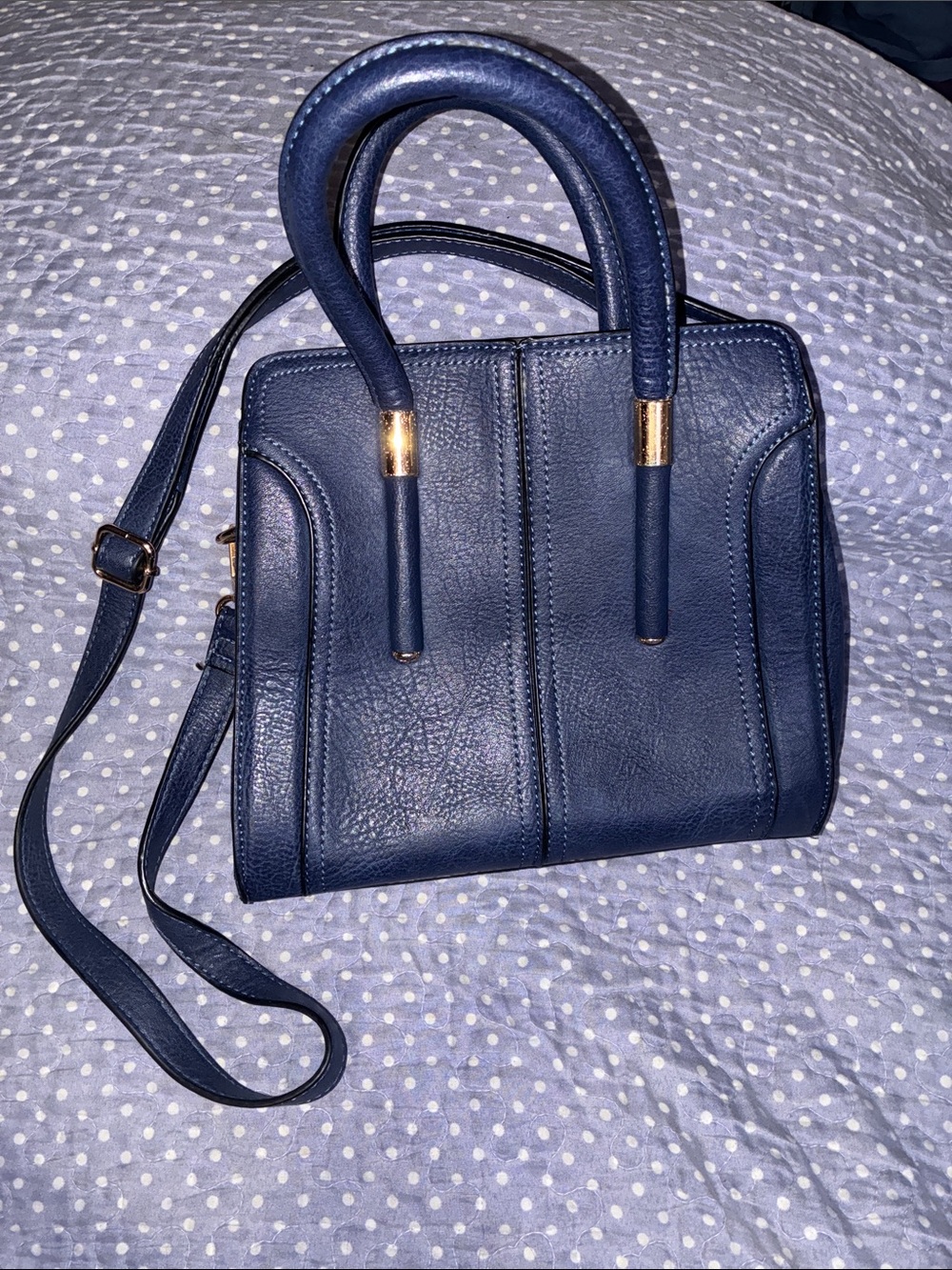 Classic Navy Blue Nautical Top-Handle Crossbody Bag Purse
